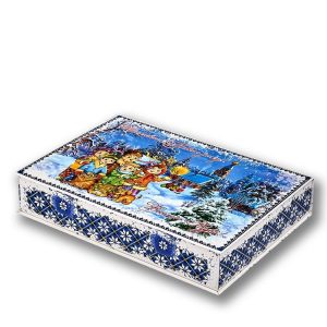 новогодний подарок коробка конфет в украиском стиле
